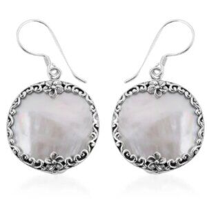 🆕️ Bali Legacy Mother of Pearl Floral Earrings in Sterling Silver